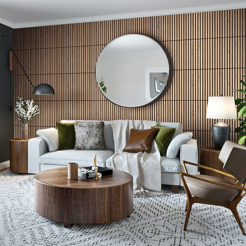 wood slat wall with led lights